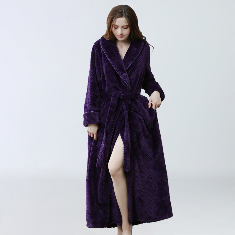 Dressing Gown Women Winter Warm Bathrobe Pajamas