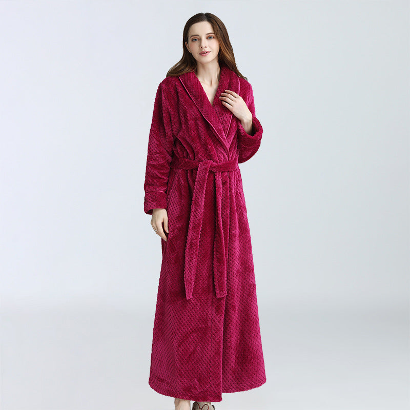 Dressing Gown Women Winter Warm Bathrobe Pajamas